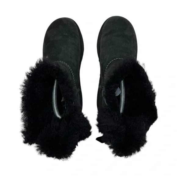 UGG Mini Bailey Bow II Black Boots Size 4 - Picture 3 of 7